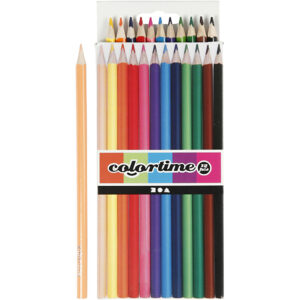 Colortime farveblyanter, ass. farver, L: 17,45 cm, mine 3 mm, 12 stk./ 1 pk.