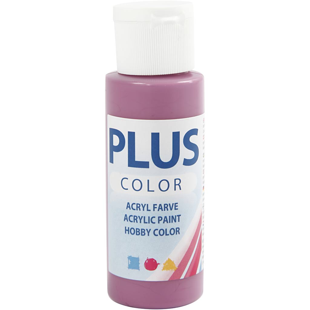 Plus Color hobbymaling, red plum, 60 ml/ 1 fl. - Billede 2