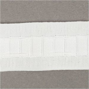 Rynkebånd, hvid, B: 33 mm, 1 lb.m.