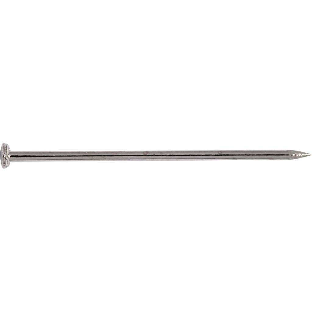 Knappenåle, sølv, L: 16 mm, tykkelse 0,65 mm, 25 g/ 1 pk. - Billede 3