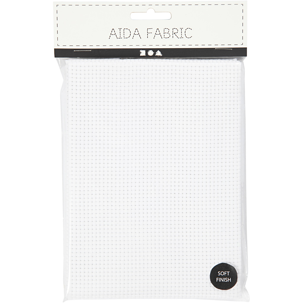 Aidastof, hvid, str. 50x50 cm, 35 tern pr. 10 cm, 1 stk. - Billede 2