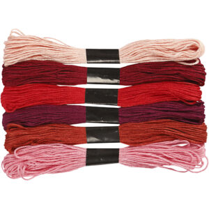 Harmoni broderigarn, rød harmoni, tykkelse 1 mm, 6 bdt./ 1 pk.