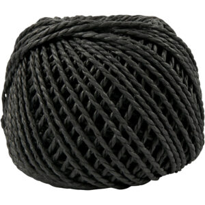 Papirgarn, sort, tykkelse 2,5-3 mm, 40 m/ 1 ngl., 150 g