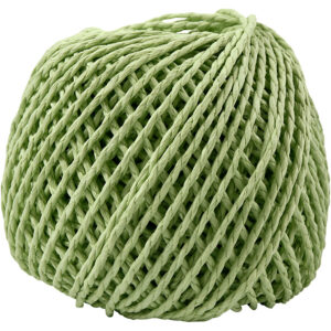 Papirgarn, lys grøn, tykkelse 2,5-3 mm, 40 m/ 1 ngl., 150 g