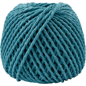 Papirgarn, turkis, tykkelse 2,5-3 mm, 40 m/ 1 ngl., 150 g
