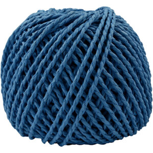 Papirgarn, mørk blå, tykkelse 2,5-3 mm, 40 m/ 1 ngl., 150 g