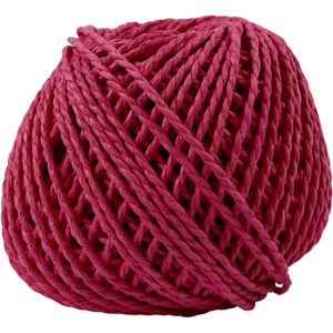 Papirgarn, pink, tykkelse 2,5-3 mm, 40 m/ 1 ngl., 150 g