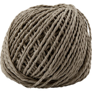 Papirgarn, lys brun, tykkelse 2,5-3 mm, 40 m/ 1 ngl., 150 g
