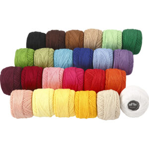Merceriseret bomuldsgarn, ass. farver, 24x20 g/ 1 pk.