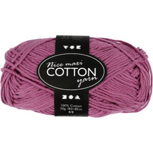 Bomuldsgarn, violet, nr. 8/8, L: 80-85 m, str. maxi , 50 g/ 1 ngl.