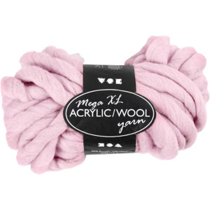 XL kæmpegarn af polyacryl/uld, rosa, L: 15 m, str. mega , 300 g/ 1 ngl.