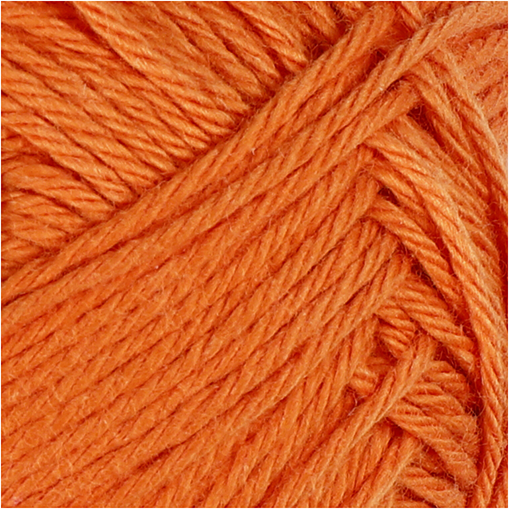 Bomuldsgarn, orange, nr. 8/4, L: 170 m, 50 g/ 1 ngl. - Billede 3