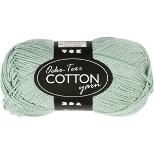 Bomuldsgarn, mint grøn, nr. 8/4, L: 170 m, 50 g/ 1 ngl.