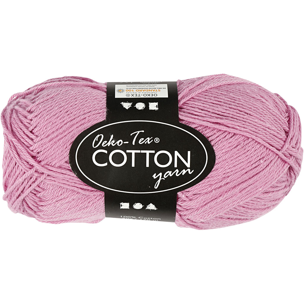 Bomuldsgarn, lyserød, nr. 8/4, L: 170 m, 50 g/ 1 ngl. - Billede 2
