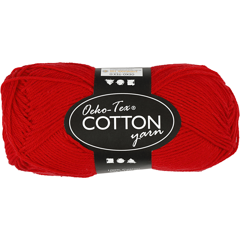 Bomuldsgarn, mørk rød, nr. 8/4, L: 170 m, 50 g/ 1 ngl. - Billede 2