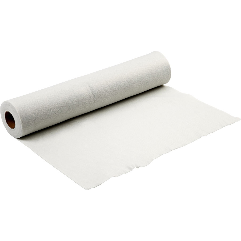 Hobbyfilt, hvid, B: 90 cm, tykkelse 1,5 mm, 5 m/ 1 rl.