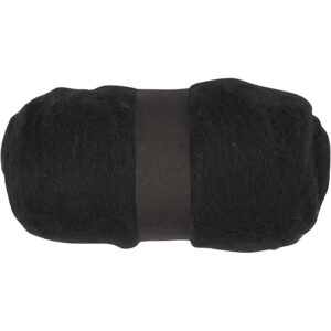Kartet uld, sort, 100 g/ 1 bdt.
