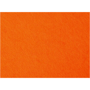 Hobbyfilt, orange, 42x60 cm, tykkelse 3 mm, 1 ark