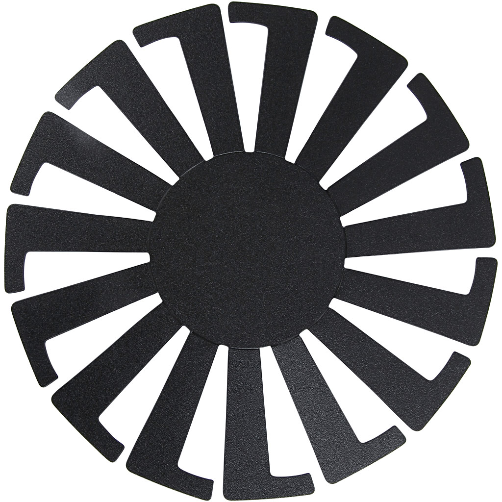 Flet-let-skabelon, sort, H: 8 cm, diam. 14 cm, 10 stk./ 1 pk.