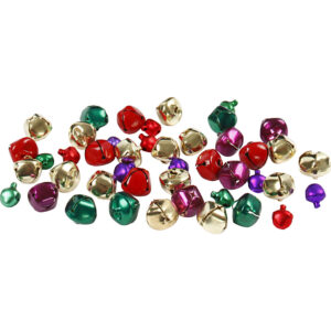 Bjælder, metallicfarver, diam. 10+14 mm, 24 ass./ 1 pk.