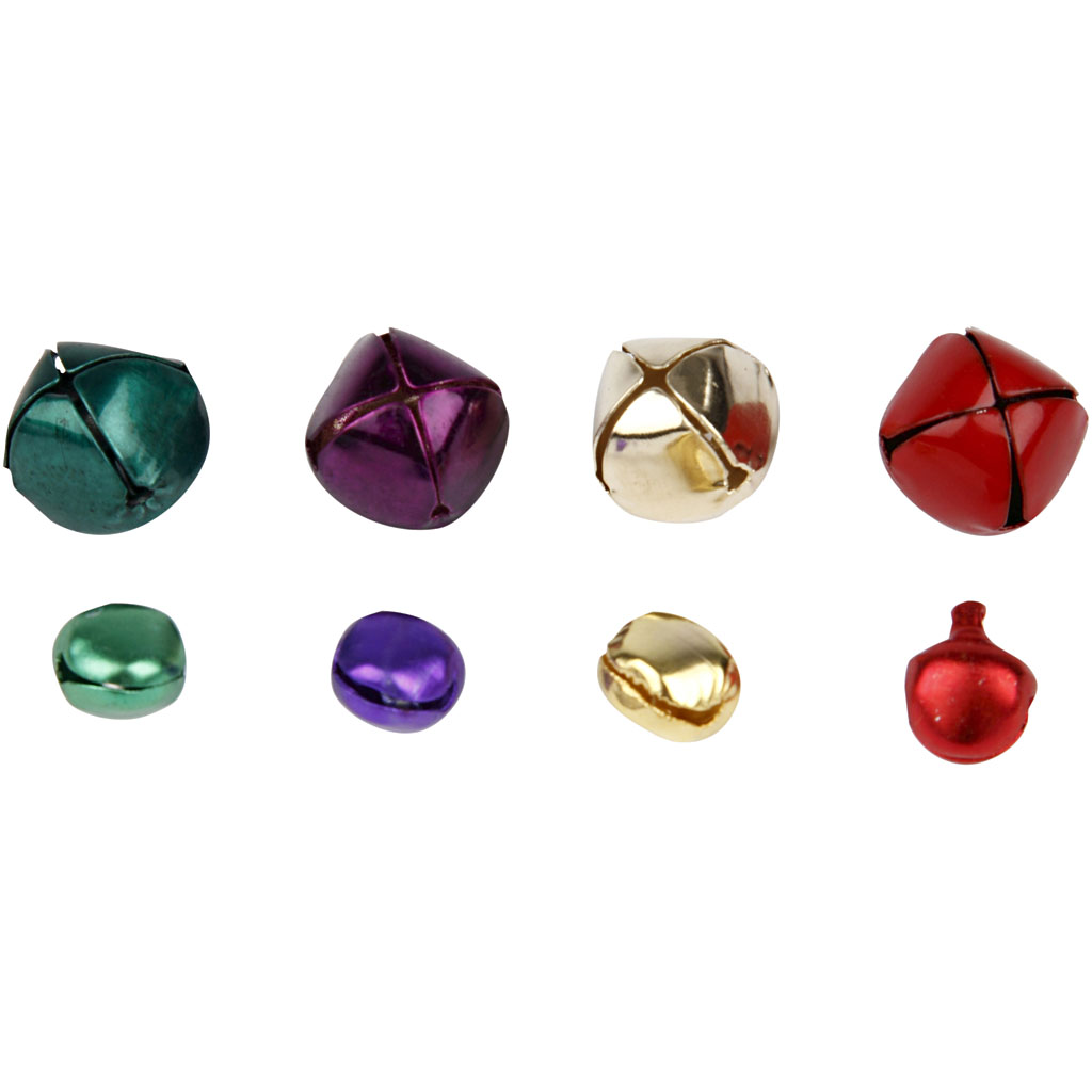 Bjælder, metallicfarver, diam. 10+14 mm, 320 ass./ 1 pk. - Billede 3
