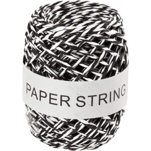 Papirsnor, sort/hvid, tykkelse 1 mm, 50 m/ 1 rl.