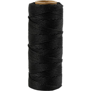 Bambussnor, sort, tykkelse 1 mm, 65 m/ 1 rl.