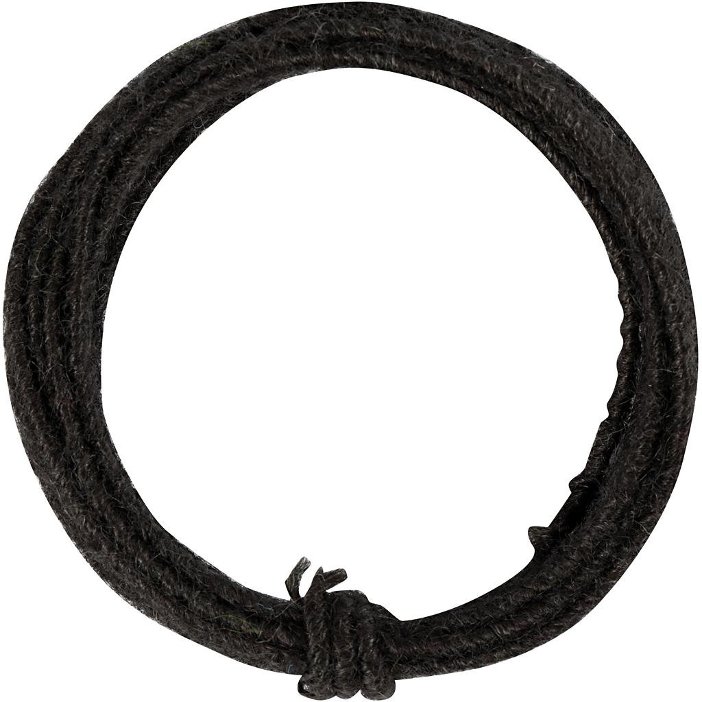 Jute wire, sort, tykkelse 2-4 mm, 3 m/ 1 pk.