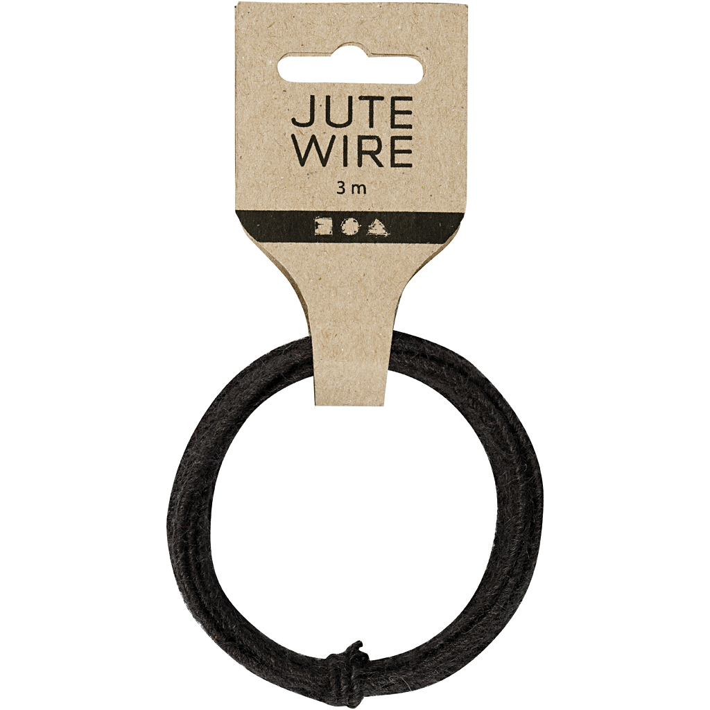 Jute wire, sort, tykkelse 2-4 mm, 3 m/ 1 pk. - Billede 2