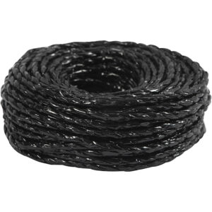 Papirgarn, sort, tykkelse 3,5-4 mm, 25 m/ 1 rl.