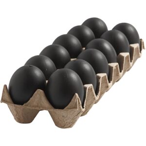 Æg, sort, H: 6 cm, 12 stk./ 1 pk.