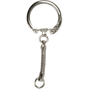 Nøglering med kæde, L: 6 cm, diam. 2,3 cm, 25 stk./ 1 pk.