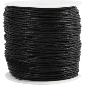 Bomuldssnor, sort, tykkelse 0,6 mm, 100 m/ 1 pk.