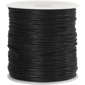 Bomuldssnor, sort, tykkelse 1 mm, 100 m/ 1 pk.