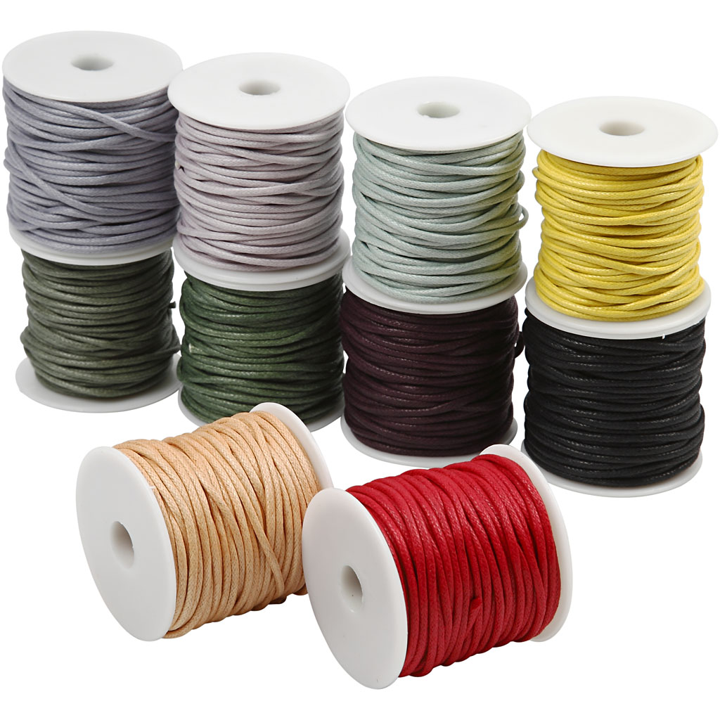 Bomuldssnor, stærke farver, tykkelse 2 mm, 10x25 m/ 1 pk. - Billede 2