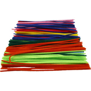 Chenille, ass. farver, L: 30 cm, tykkelse 4 mm, 300 ass./ 1 pk.