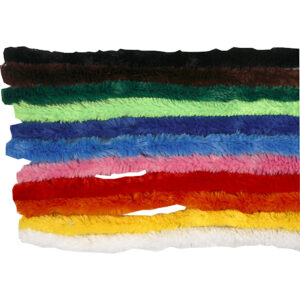 Chenille, ass. farver, L: 30 cm, tykkelse 15 mm, 200 ass./ 1 pk.