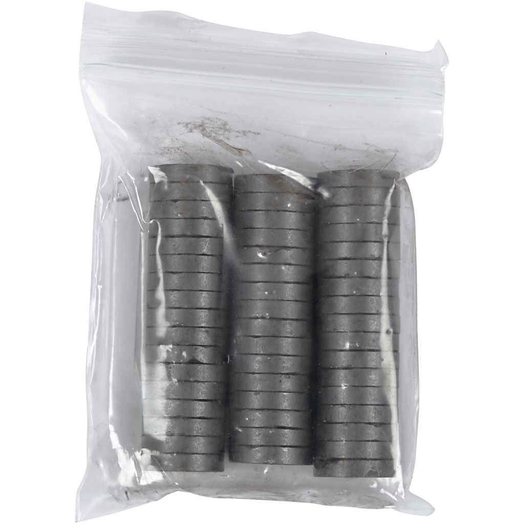 Magnet, diam. 14,5 mm, tykkelse 3 mm, 50 stk./ 1 pk. - Billede 2