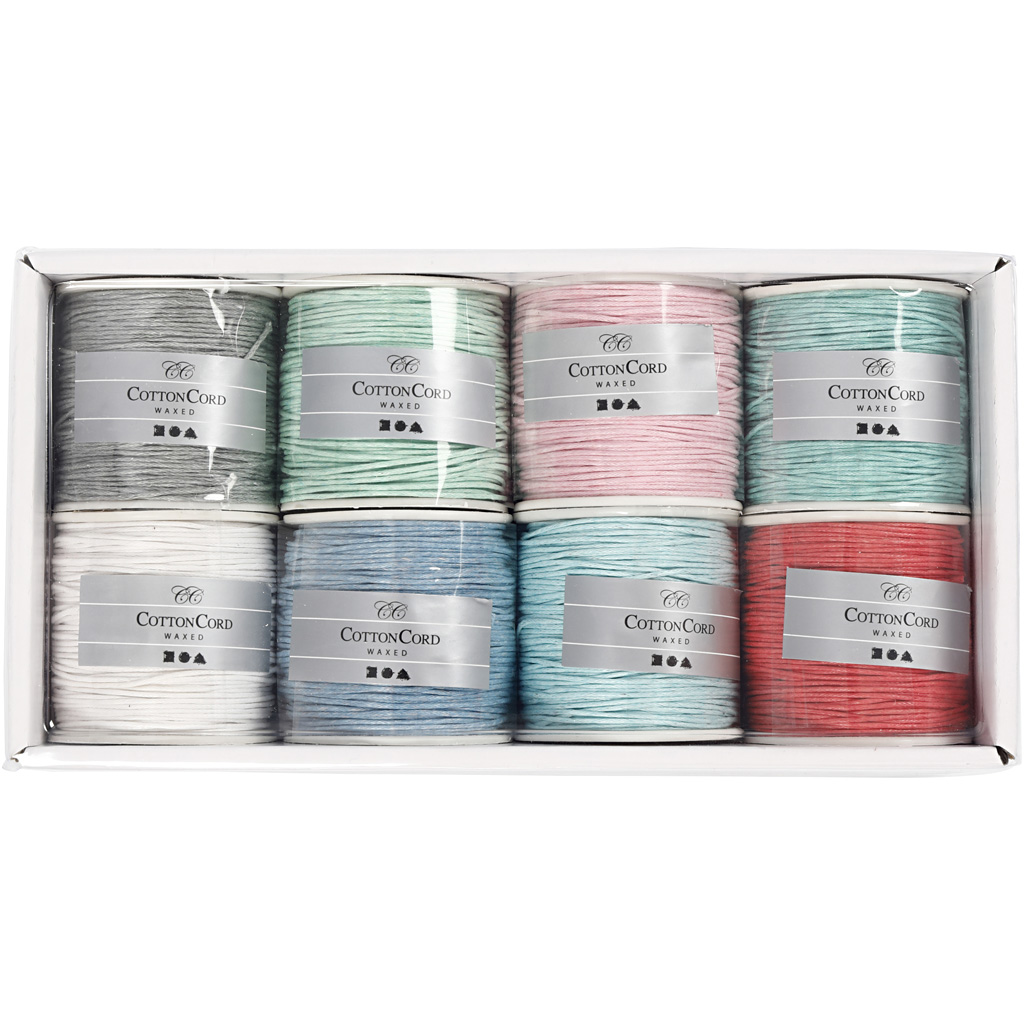 Bomuldssnor, ass. farver, tykkelse 1 mm, 8x40 m/ 1 pk. - Billede 3