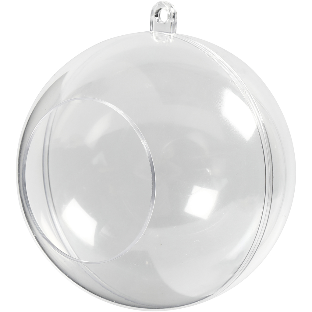 Dekorationskugle med hul, diam. 8 cm, hulstr. 4,5 cm, 5 stk./ 1 pk.