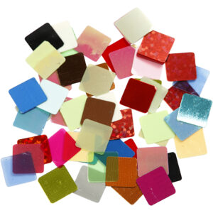 Pailletmosaik, ass. farver, str. 10x10 mm, 250 g/ 1 pk.