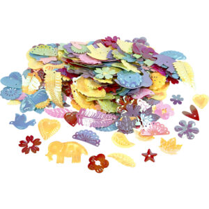 Pailletter, perlemorsfarver, str. 15-45 mm, 400 g/ 1 pk.