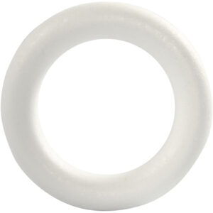 Ring, hvid, str. 17 cm, tykkelse 30 mm, 1 stk.