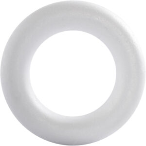 Ring, hvid, str. 21,5 cm, tykkelse 45 mm, 1 stk.