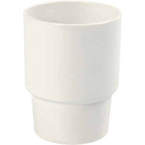 Krus, hvid, H: 11 cm, diam. 8,5 cm, 1 stk.