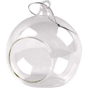 Glaskugle med hul, diam. 8 cm, 6 stk./ 1 pk.