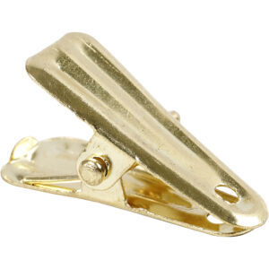 Dekorationsklemmer, guld, L: 27 mm, B: 14 mm, 10 stk./ 1 pk.