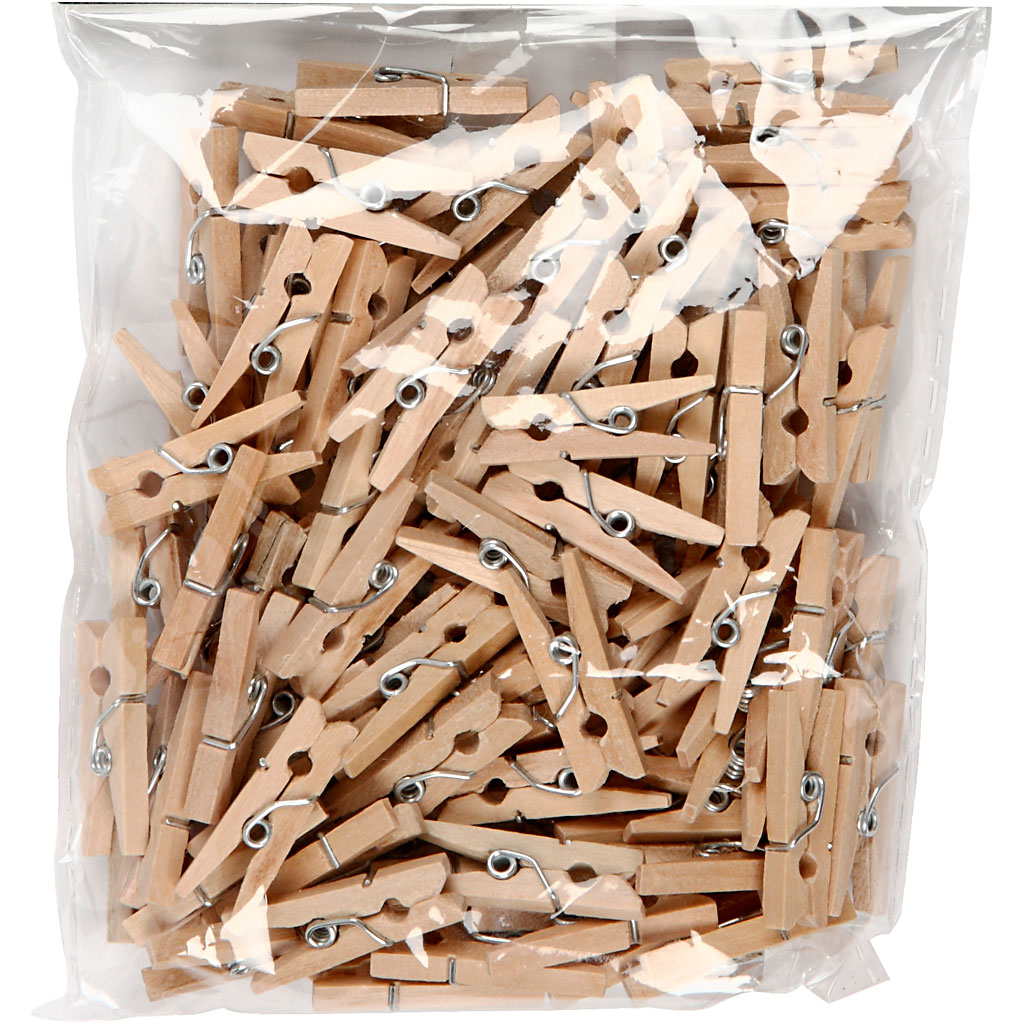 Tøjklemmer, L: 25 mm, B: 3 mm, 100 stk./ 1 pk. - Billede 2
