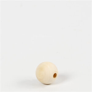 Træperle, diam. 15 mm, hulstr. 3 mm, 20 stk./ 1 pk.