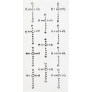 Rhinstenskors, sølv, str. 35x25 mm, 11 stk./ 1 pk.